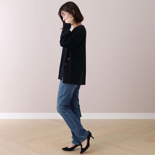 BELLUNA（ベルーナ）の「ミラノリブサイドボタン使いプルオーバー（ニット・セーター）」｜詳細画像