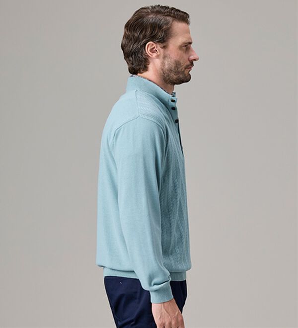 「【３枚組】楽々お洒落見えダブル衿セーター（メンズシャツ）」｜詳細画像