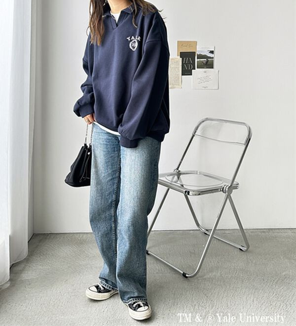 GeeRA（ジーラ）の「FIRSTMOOD別注【ＹＡＬＥ】裏起毛オーバーサイズスキッパースウェット（トレーナー・スウェット）」｜詳細画像