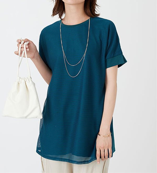 BELLUNA（ベルーナ）の「ボーダーチュール重ねチュニック（チュニック）」｜詳細画像