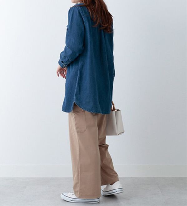 BELLUNA（ベルーナ）の「ポケットデザインデニムシャツチュニック（チュニック）」｜詳細画像