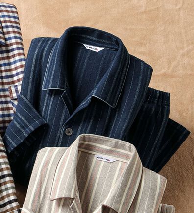 「日本製ふっくらあたたか綿毛布パジャマ（メンズルームウェア）」