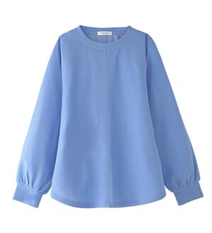 BELLUNA（ベルーナ）の「きれい見えジョーゼット素材Tブラウス（ブラウス）」｜ブルー