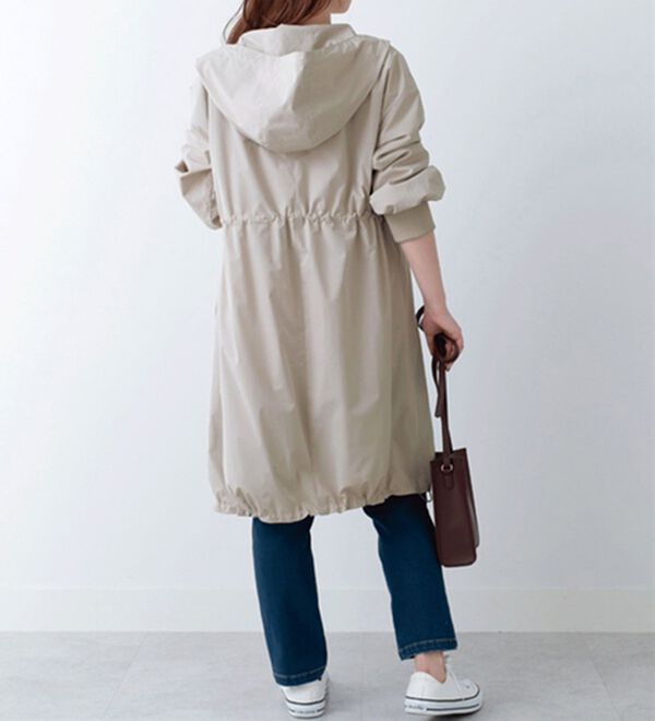 BELLUNA（ベルーナ）の「袖リブ使いロング丈パーカー（ロングコート）」｜詳細画像