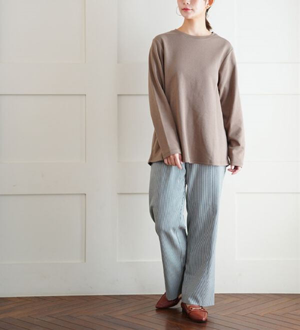 A HAPPY MARILYN（アハッピーマリリン）の「【Ｍ～８Ｌ】名品！「３つのシルエット」と「長袖／半袖」から選べる 綿混 ベーシック Ｔシャツ（Tシャツ）」｜詳細画像