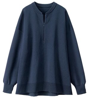 BELLUNA（ベルーナ）の「ハーフジップスポンディッシュニットプルオーバー（ニット・セーター）」｜ネイビー