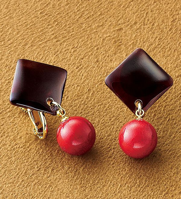 BELLUNA（ベルーナ）の「べっ甲珊瑚イヤリング・ピアス（イヤリング・ピアス）」｜詳細画像