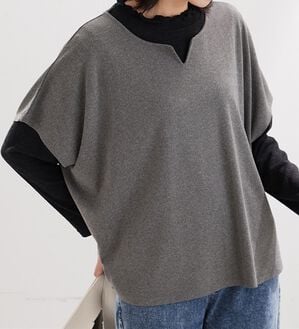 BELLUNA（ベルーナ）の「【2点セット】もちもち素材キーネックポンチョアンサンブル（アンサンブル）」｜詳細画像