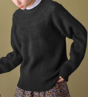 Viola e Viola（ヴィオラ エ ヴィオラ）の「【３つの機能付】求心編みニット（ニット・セーター）」｜ブラック