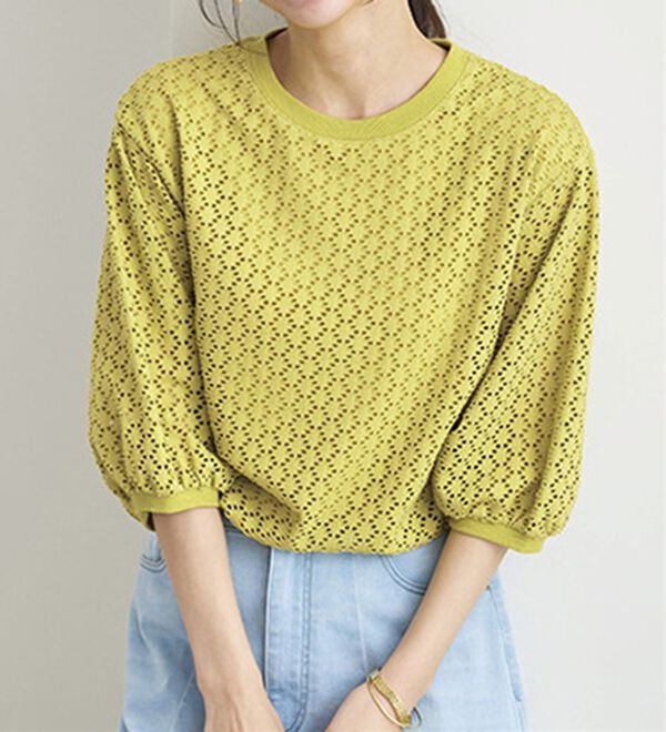 BELLUNA（ベルーナ）の「ストレッチレース使い美人顔プルオーバー（カットソー）」｜詳細画像