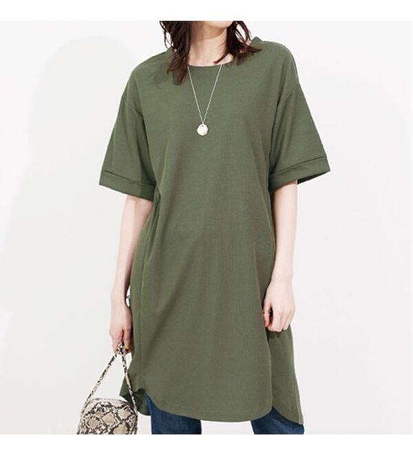 BELLUNA（ベルーナ）の「かのこ素材裾ラウンドチュニックワンピース（チュニックワンピース）」｜詳細画像