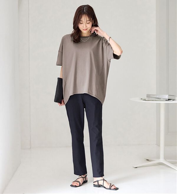 BELLUNA（ベルーナ）の「シュッと体型カバー！コクーンTシャツ（カットソー）」｜詳細画像