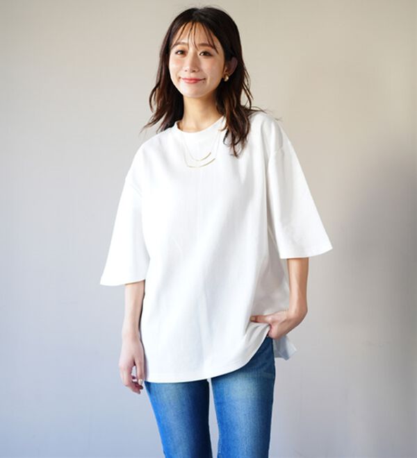 A HAPPY MARILYN（アハッピーマリリン）の「【Ｍ～８Ｌ／選べるシルエット・袖丈】綿混ベーシックＴシャツ（Tシャツ）」｜詳細画像