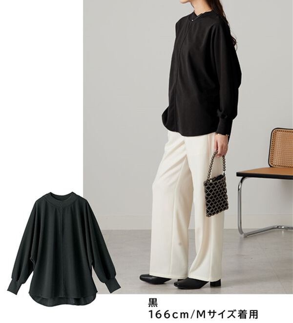 BELLUNA（ベルーナ）の「Ｔシャツ感覚なのにきちんとブラウス見え！カットジョーゼットプルオーバー（カットソー）」｜詳細画像