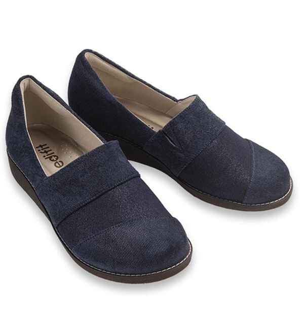 ルフラン（ルフラン）の「メディフィット５Ｅストレッチ切り替えスリッポン（スリッポン）」｜デニムネイビー