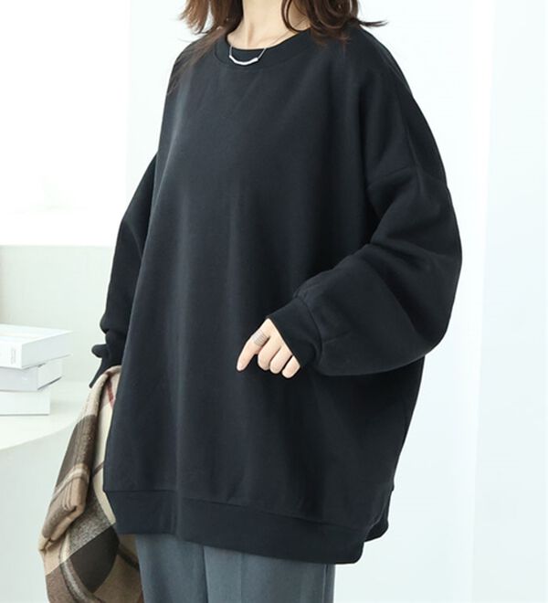 A HAPPY MARILYN（アハッピーマリリン）の「【Ｌ～８Ｌ】【ハピぽか裏起毛】２デザインから選べるロゴトレーナー 毛玉になりにくい（トレーナー・スウェット）」｜詳細画像