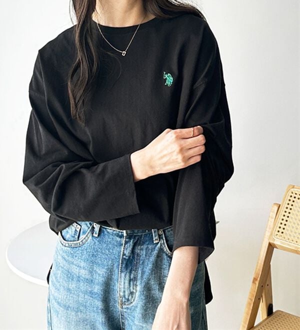 GeeRA（ジーラ）の「【Ｕ．Ｓ．ＰＯＬＯ ＡＳＳＮ】オーバーサイズ刺しゅうロンＴ（カットソー）」｜詳細画像