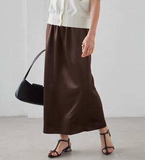 RANAN（ラナン）の「シャイニーサテンナロースカート（ロングスカート）」｜詳細画像