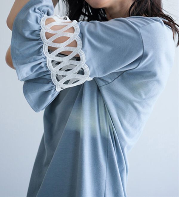 RANAN（ラナン）の「袖レース切替チュニックワンピース（チュニックワンピース）」｜詳細画像