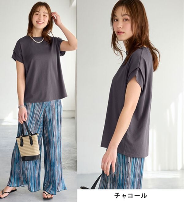 Viola e Viola（ヴィオラ エ ヴィオラ）の「脱普通！すっきり見え大人の上品Ｔシャツ（Tシャツ）」｜詳細画像