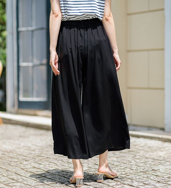 BELLUNA（ベルーナ）の「【接触冷感】レーヨン素材プリントワイドパンツ（ワイドパンツ・ガウチョ）」｜詳細画像