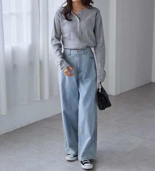 RANAN（ラナン）の「ヘンリーネックワッフルロンＴ（カットソー）」｜詳細画像