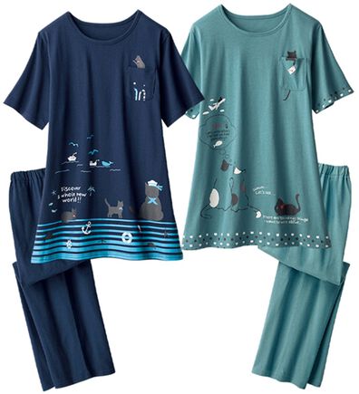 ルフラン（ルフラン）の「【２着組】涼やか猫パジャマ（パジャマ・ルームウェア）」