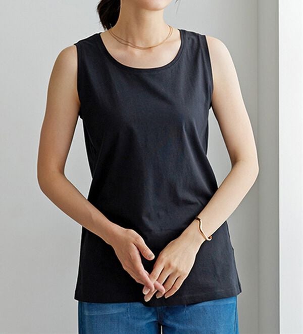 BELLUNA（ベルーナ）の「ヒンヤリ！綿１００％サマ見えタンクトップ（タンクトップ・キャミソール）」｜詳細画像