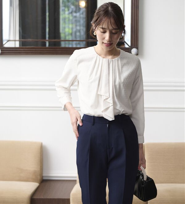 BELLUNA（ベルーナ）の「＜Ｃ／Ｓ＞ドットシフォンボウタイブラウス（ブラウス）」｜詳細画像