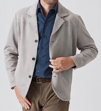 「フェイクスエードドライビングジャケット（メンズニット・セーター）」