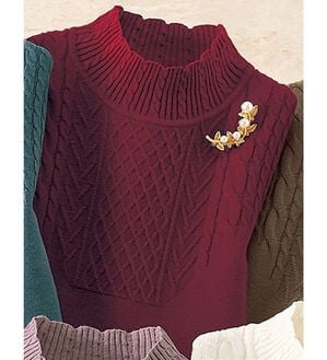 ルフラン（ルフラン）の「コットンシルクカシミヤの優美なニット（ニット・セーター）」｜ラズベリー