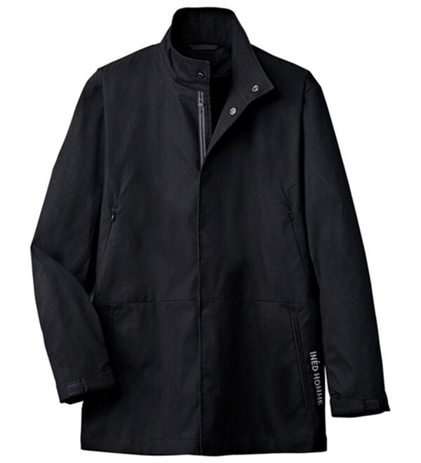 「＜イネド＞杢調スタンド衿ジャケット（メンズジャケット）」｜チャコール