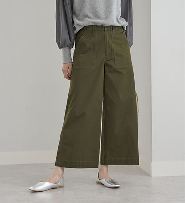 BELLUNA（ベルーナ）の「はっ水綿混ベイカーパンツ（フルレングスパンツ）」｜詳細画像