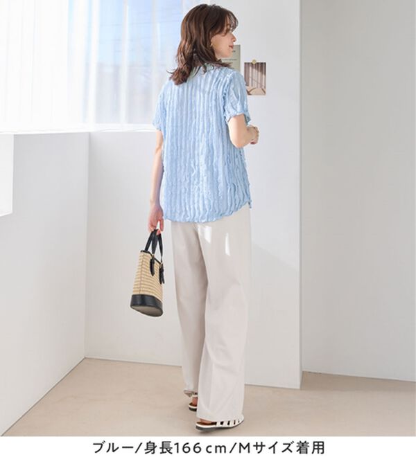 Viola e Viola（ヴィオラ エ ヴィオラ）の「揺れる！体型カバーこなれTシャツ（ブラウス）」｜詳細画像