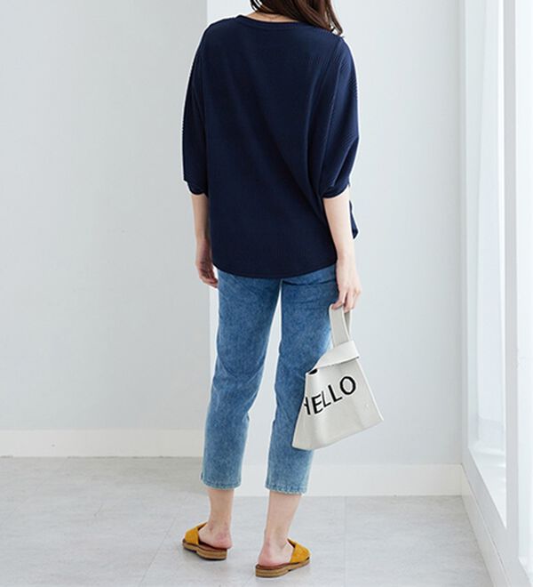 BELLUNA（ベルーナ）の「ボーダージャカードゆったりドルマンプルオーバー（カットソー）」｜詳細画像