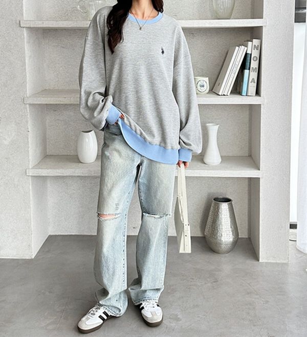 GeeRA（ジーラ）の「【U.S.POLOASSN】オーバーサイズワッフルスウェット（カットソー）」｜詳細画像