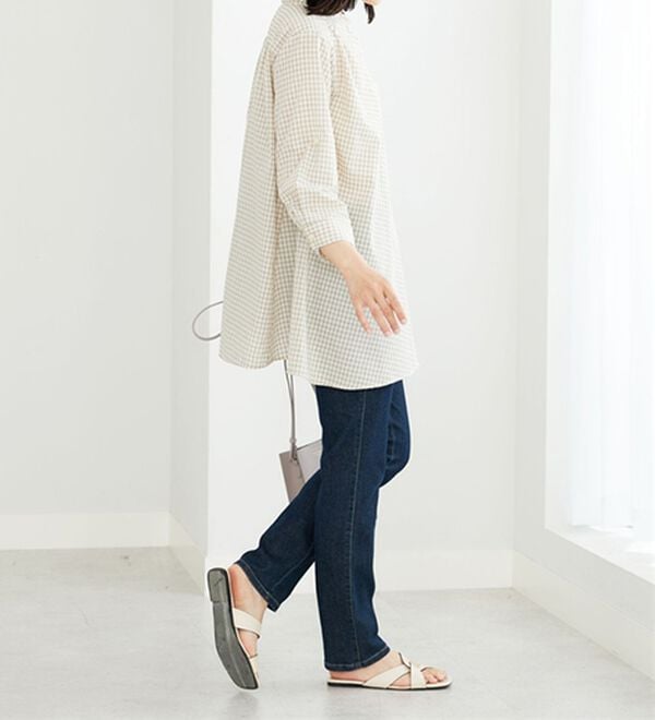 BELLUNA（ベルーナ）の「フランス綾ドレープ使いシャツチュニック（チュニック）」｜詳細画像