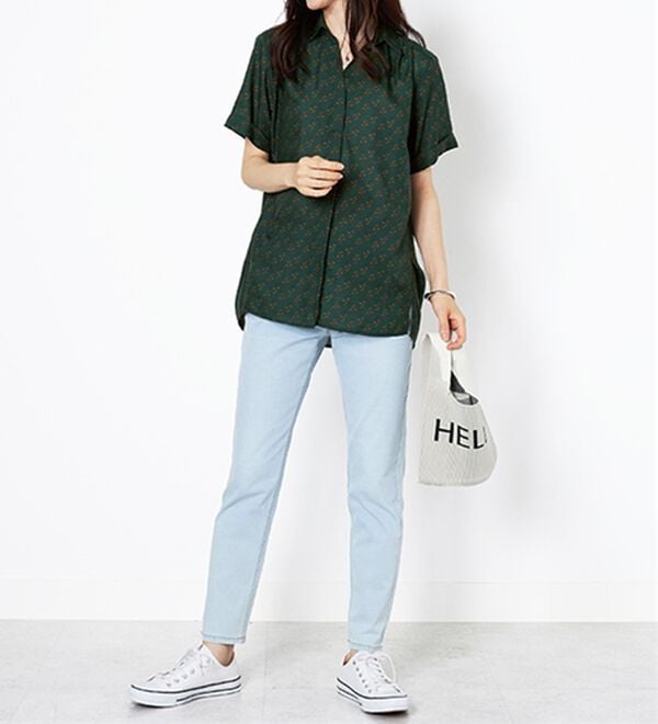 BELLUNA（ベルーナ）の「エアリーツイル裾タックシャツチュニック（チュニック）」｜詳細画像