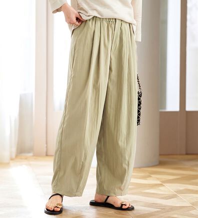 BELLUNA（ベルーナ）の「ビンテージ調タックワイドパンツ（ワイドパンツ・ガウチョ）」