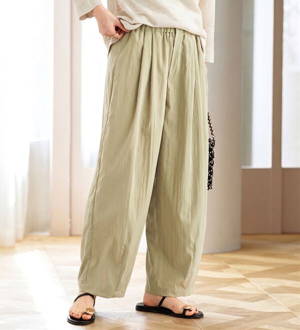 BELLUNA（ベルーナ）の「ビンテージ調タックワイドパンツ（ワイドパンツ・ガウチョ）」｜詳細画像