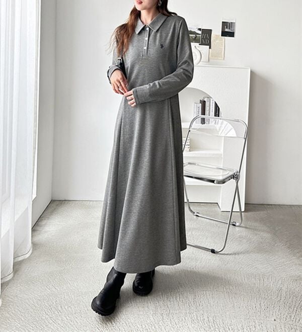 GeeRA（ジーラ）の「【U.S. POLO ASSN.】ポロ衿カットソーワンピース（その他ワンピース）」｜詳細画像