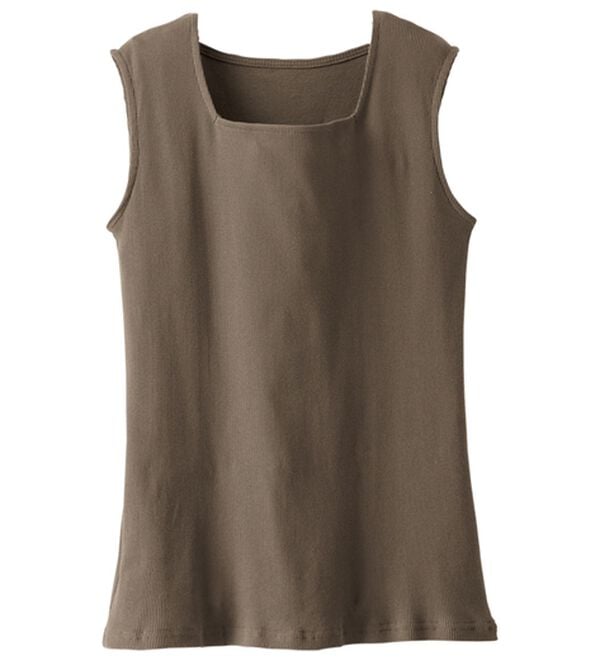 BELLUNA（ベルーナ）の「綿１００％抗菌防臭機能付リブタンクトップ（タンクトップ・キャミソール）」｜詳細画像