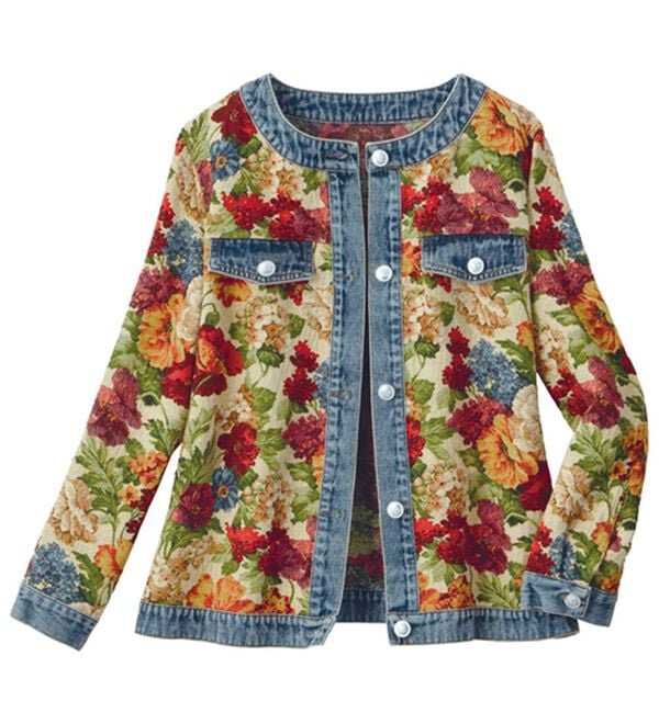 ルフラン（ルフラン）の「デニム切替えゴブランジャケット（その他ジャケット）」｜詳細画像