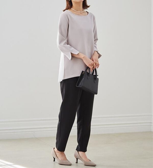 RANAN（ラナン）の「楽ちんキレイ見え！バックプリーツセットアップ（ブラウススーツ）」｜詳細画像