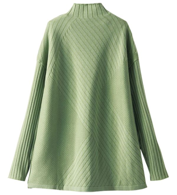 BELLUNA（ベルーナ）の「サイドボタン編地切替ニットチュニック（チュニック）」｜詳細画像