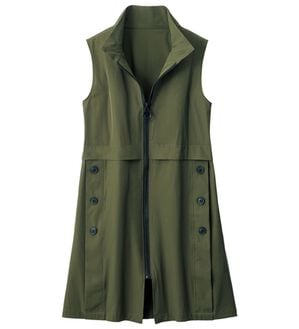 ルフラン（ルフラン）の「季節の変わり目に便利なロングベスト（ベスト）」｜カーキ