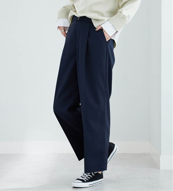 BELLUNA（ベルーナ）の「メランジストレッチ素材ベルト付ワイドパンツ（ワイドパンツ・ガウチョ）」｜詳細画像