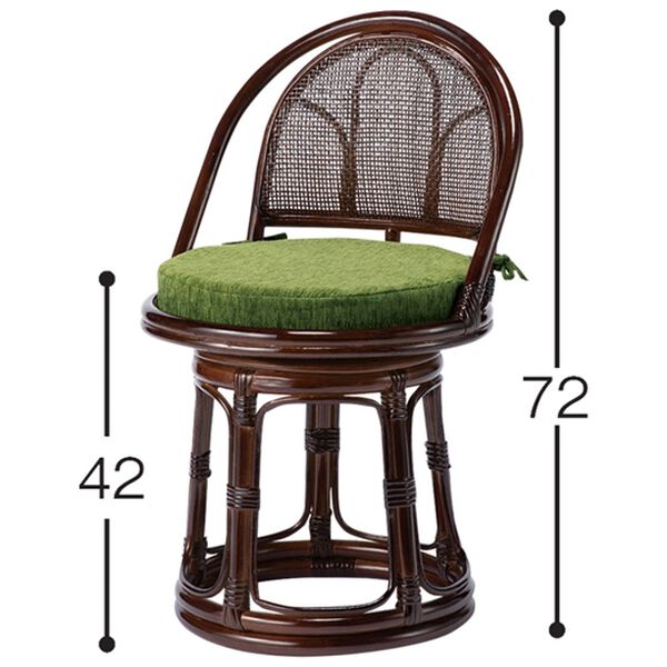 「お買得籐回転チェア（座椅子）」｜詳細画像