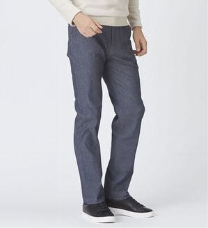 「＜コムルヴァン・オム＞ラクしてすっきり暖かパンツ（メンズフルレングスパンツ）」｜インディゴ