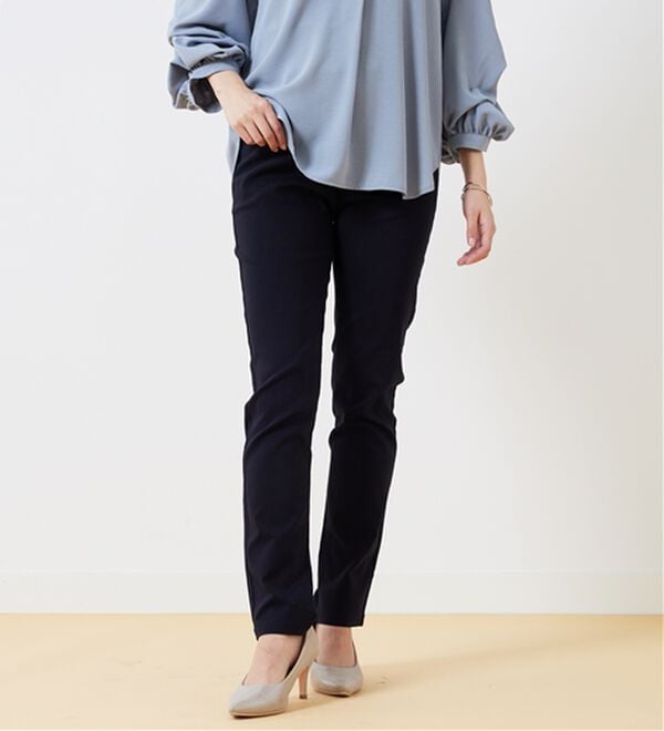 BELLUNA（ベルーナ）の「チノ見えストレッチ素材スリムパンツ（フルレングスパンツ）」｜詳細画像